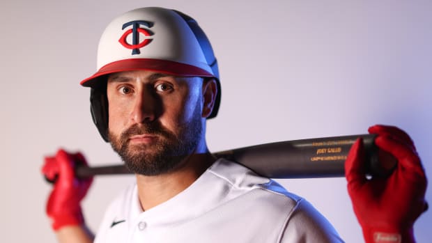 Minnesota Twins OF Joey Gallo takes photo
